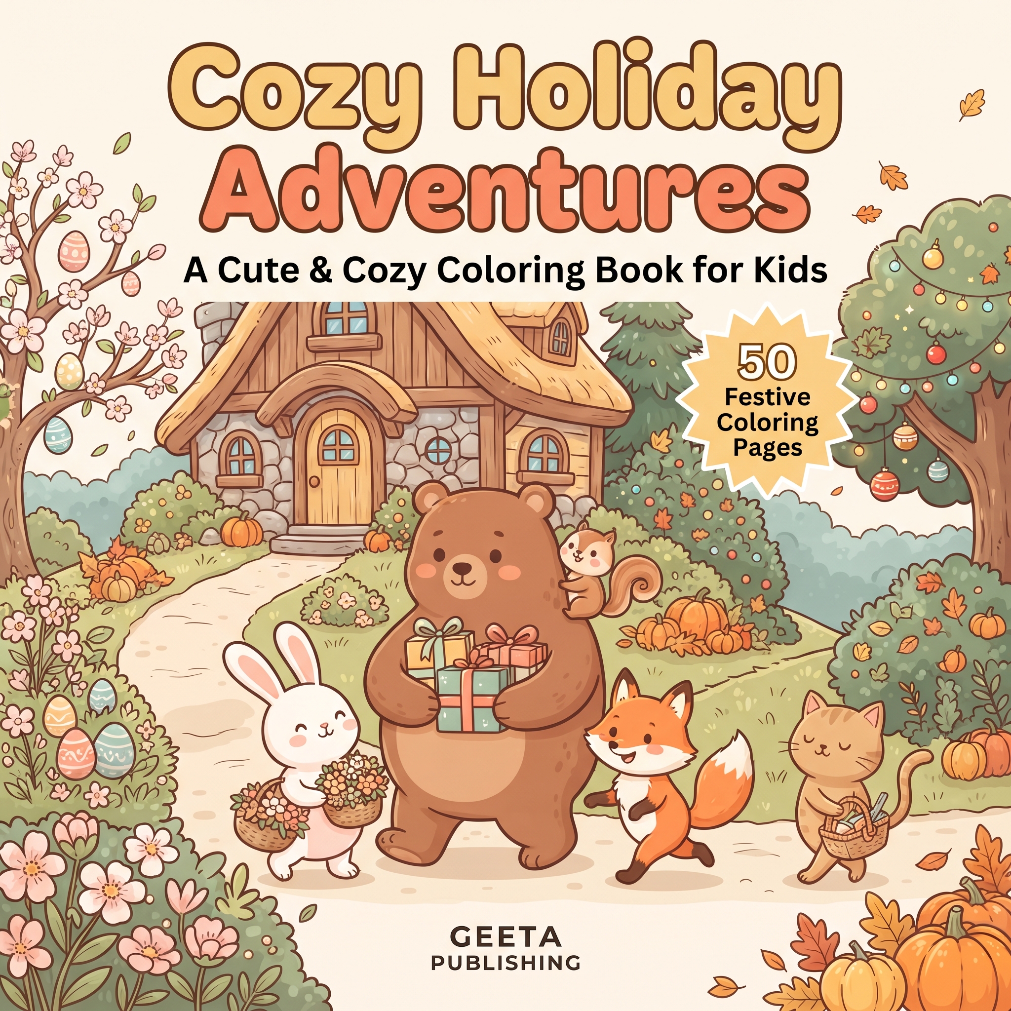 Cozy Holiday Adventures Coloring Book for Kids